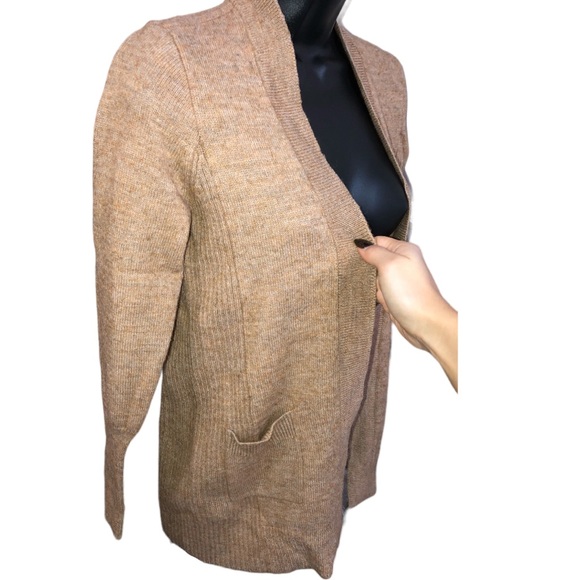 J. Crew Long Open Front Camel/Tan Cardigan Sweater- S - Picture 2 of 10
